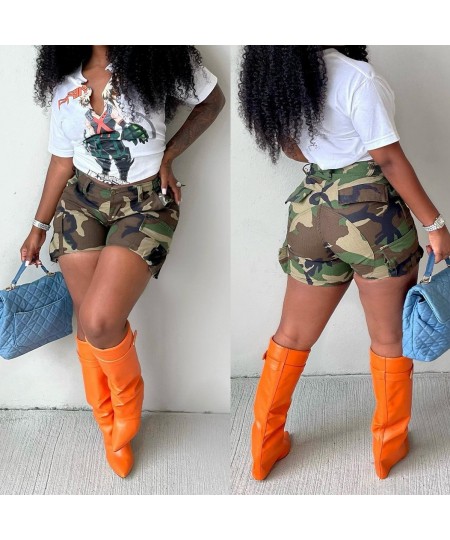 Camo Shorts Cargo Pant High Waist Skinny Joggers 2022 Fall Clothes Women Camouflage Sweat Pocket Casual Pants Y2K Streetwear ...