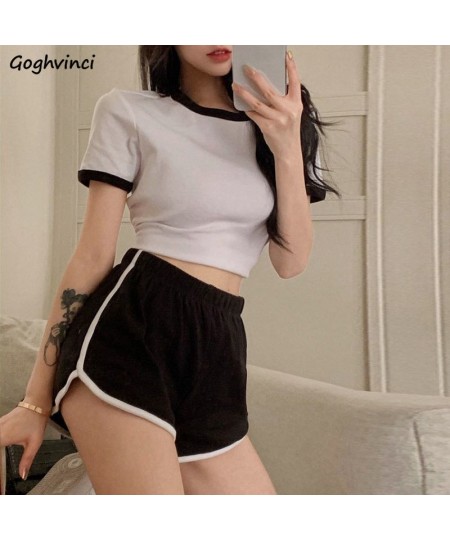 Sets Women Crop Top Workout Joggers Shorts Summer Patchwork Navel T-shirts All-match Sexy Slim Casual Breathable Aesthetic $2...