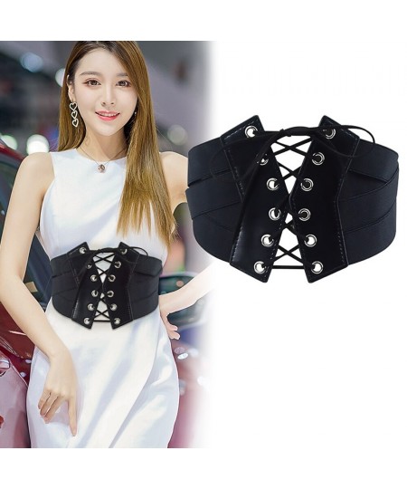 Women's Corset Belt Female Fashion Punk Dress Waistbands Lady New Zipper Cummerbunds Girls Elastic Stretch Wide Waist Belts $...