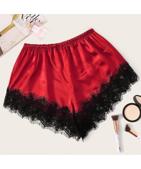 Sleep Bottoms Lace Pajamas Women Sleepwear Lingerie Satin Casual Short Pants Home Clothes Summer Loungewear $19.83 - Sleepwears