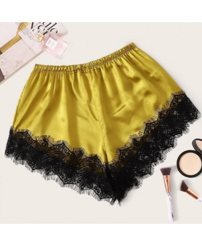 Sleep Bottoms Lace Pajamas Women Sleepwear Lingerie Satin Casual Short Pants Home Clothes Summer Loungewear $19.83 - Sleepwears