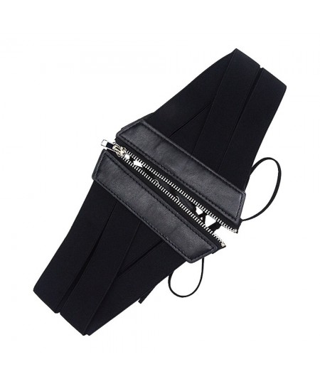 Women's Corset Belt Female Fashion Punk Dress Waistbands Lady New Zipper Cummerbunds Girls Elastic Stretch Wide Waist Belts $...