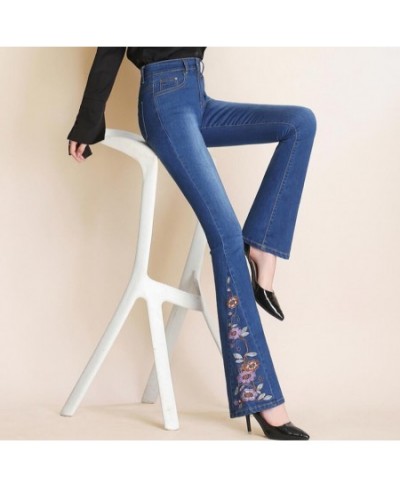 2023 new autumn Flare Jeans Women Embroidery High Waist Bell Bottom Skinny Jeans Slim Denim Pants trousers r275 $56.43 - Jeans