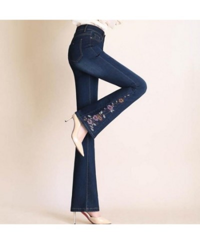 2023 new autumn Flare Jeans Women Embroidery High Waist Bell Bottom Skinny Jeans Slim Denim Pants trousers r275 $56.43 - Jeans