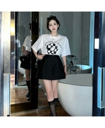 A Line Puffy Mini Black Skirt Women High Waist Korean Style Fall Wild Casual Sexy Retro Y2k Suits Faldas Mujer Moda 2023 Jupe...