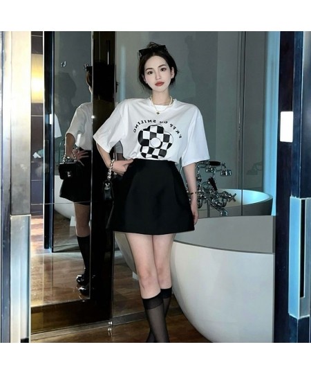 A Line Puffy Mini Black Skirt Women High Waist Korean Style Fall Wild Casual Sexy Retro Y2k Suits Faldas Mujer Moda 2023 Jupe...