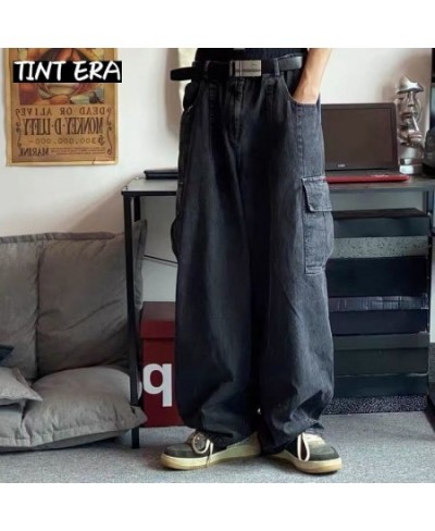 Baggy Jeans Trousers Male Denim Pants Black Wide Leg Pants Men Jeans Oversize Cargo Korean Streetwear Hip Hop Harajuku $49.62...