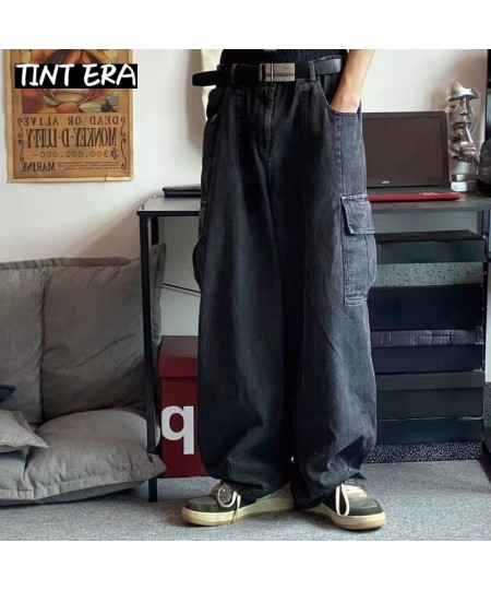 Baggy Jeans Trousers Male Denim Pants Black Wide Leg Pants Men Jeans Oversize Cargo Korean Streetwear Hip Hop Harajuku $49.62...