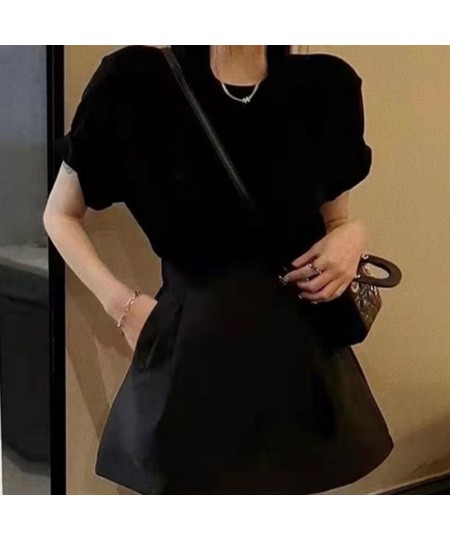 A Line Puffy Mini Black Skirt Women High Waist Korean Style Fall Wild Casual Sexy Retro Y2k Suits Faldas Mujer Moda 2023 Jupe...