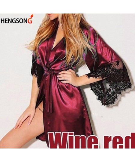 2022 New Sexy Lingerie Robes women's Fashion Sexy Long Lace Sleepwear Long Sleeve Bathrobe Female Sleep Robes Underwear $19.9...