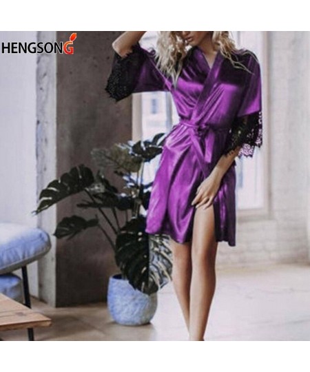 2022 New Sexy Lingerie Robes women's Fashion Sexy Long Lace Sleepwear Long Sleeve Bathrobe Female Sleep Robes Underwear $19.9...