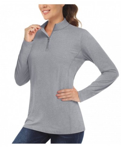 UPF 50+ Sun Protection Shirts Womens Long Sleeve Shirts 1/4 Zip Casual Pullovers Moisture Wicking Quick Dry T-shirts $35.02 -...