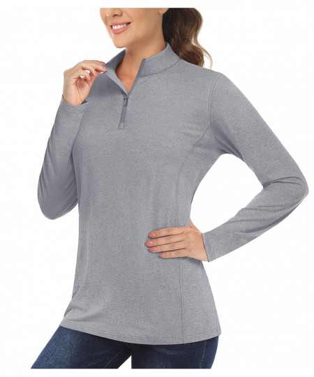 UPF 50+ Sun Protection Shirts Womens Long Sleeve Shirts 1/4 Zip Casual Pullovers Moisture Wicking Quick Dry T-shirts $35.02 -...