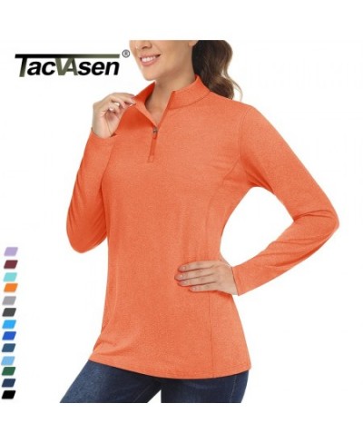 UPF 50+ Sun Protection Shirts Womens Long Sleeve Shirts 1/4 Zip Casual Pullovers Moisture Wicking Quick Dry T-shirts $35.02 -...