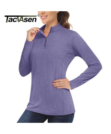 UPF 50+ Sun Protection Shirts Womens Long Sleeve Shirts 1/4 Zip Casual Pullovers Moisture Wicking Quick Dry T-shirts $35.02 -...