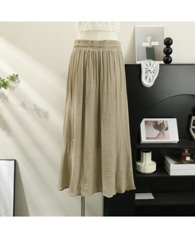 Bandage Long Skirts Women 2023 Summer Elegant High Waist Solid Stretch Pleated Skirt Office Lady Temperament Fashion $29.42 -...