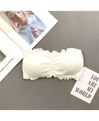 Breathable ruffles Tube Bra Strapless Crop Tops Women Ladies Sexy Bralette Bra Bandeau Boob Underwear $19.95 - Underwear