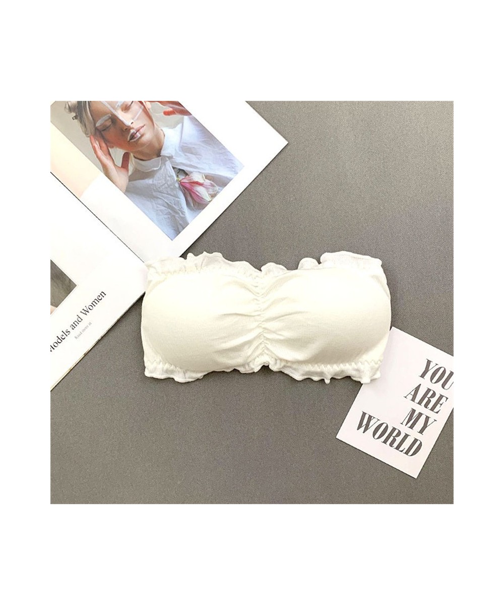 Breathable ruffles Tube Bra Strapless Crop Tops Women Ladies Sexy Bralette Bra Bandeau Boob Underwear $19.95 - Underwear