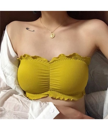 Breathable ruffles Tube Bra Strapless Crop Tops Women Ladies Sexy Bralette Bra Bandeau Boob Underwear $19.95 - Underwear