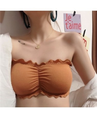 Breathable ruffles Tube Bra Strapless Crop Tops Women Ladies Sexy Bralette Bra Bandeau Boob Underwear $19.95 - Underwear