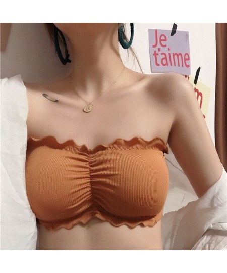 Breathable ruffles Tube Bra Strapless Crop Tops Women Ladies Sexy Bralette Bra Bandeau Boob Underwear $19.95 - Underwear