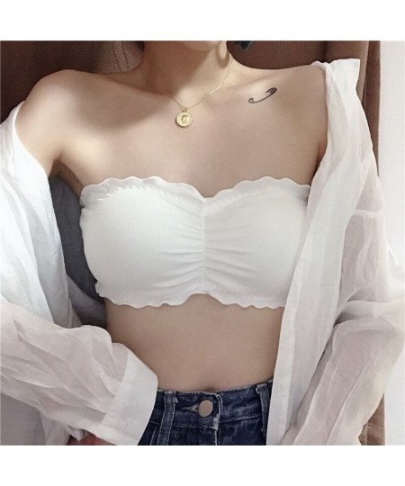 Breathable ruffles Tube Bra Strapless Crop Tops Women Ladies Sexy Bralette Bra Bandeau Boob Underwear $19.95 - Underwear