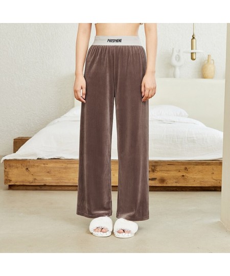 Ladies Home Pants Comfortable Retro Corduroy Wide Leg Pants Casual Fashion Wearable Velvet Home Pants $35.87 - Sleepwears