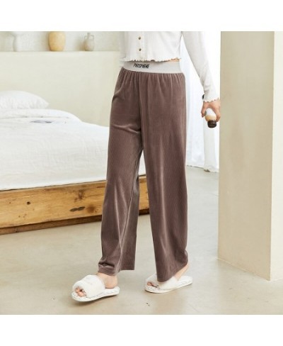 Ladies Home Pants Comfortable Retro Corduroy Wide Leg Pants Casual Fashion Wearable Velvet Home Pants $35.87 - Sleepwears