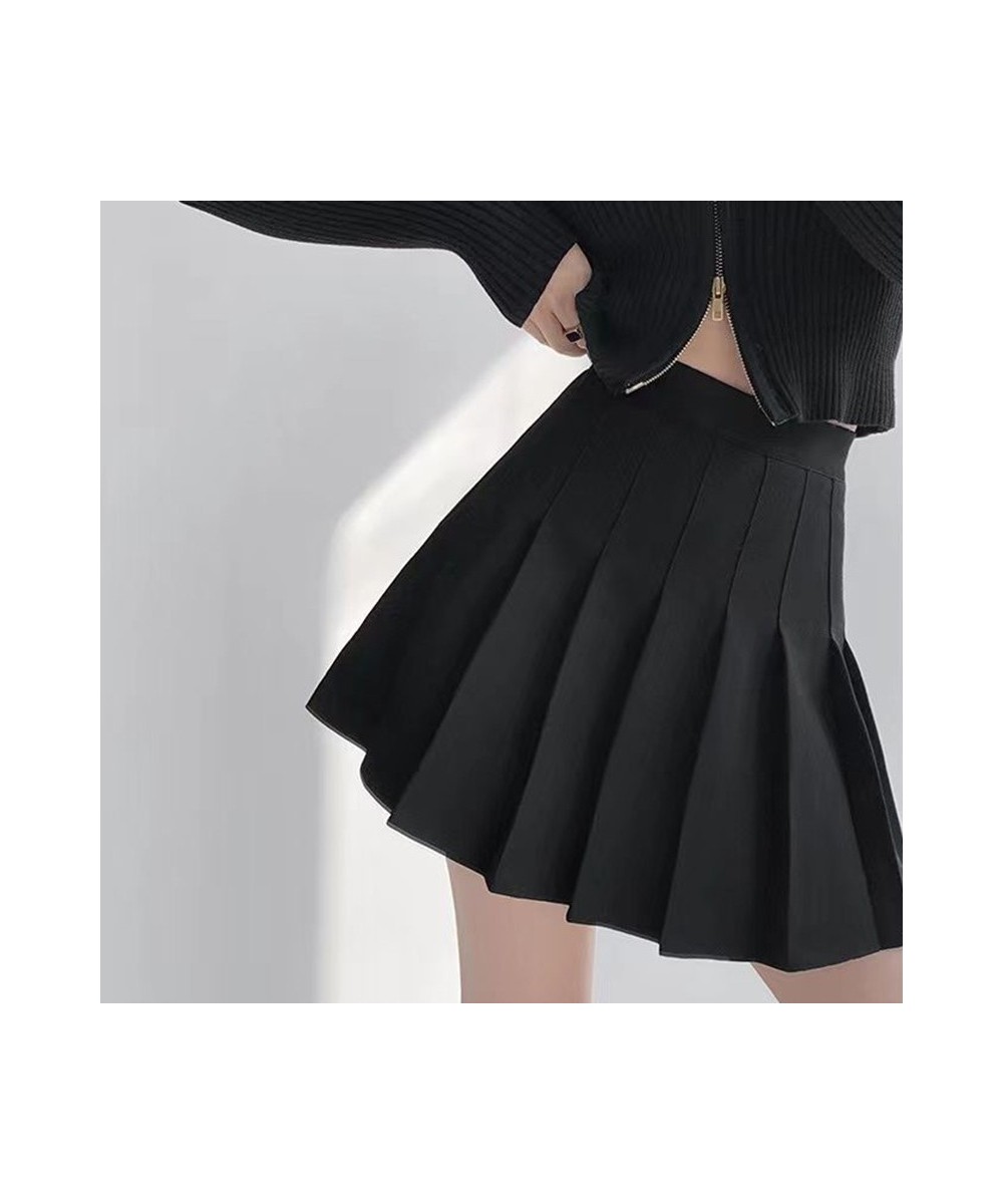 Pleated Skirts Women Spring Summer 2023 Korean Style Solid Color High Waist Mini Skirt Woman Y2K A-Line Student Sundress 3Xl ...