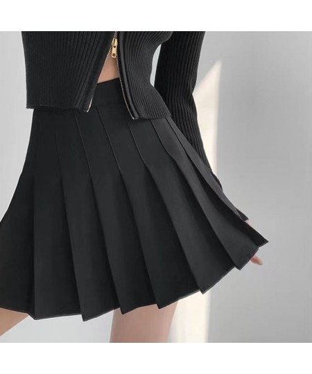 Pleated Skirts Women Spring Summer 2023 Korean Style Solid Color High Waist Mini Skirt Woman Y2K A-Line Student Sundress 3Xl ...