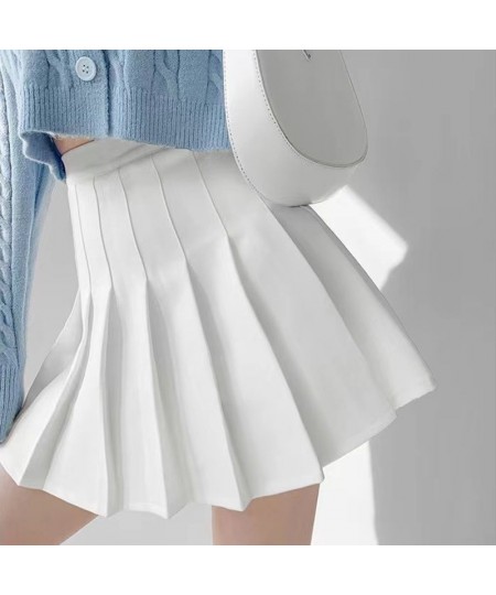 Pleated Skirts Women Spring Summer 2023 Korean Style Solid Color High Waist Mini Skirt Woman Y2K A-Line Student Sundress 3Xl ...