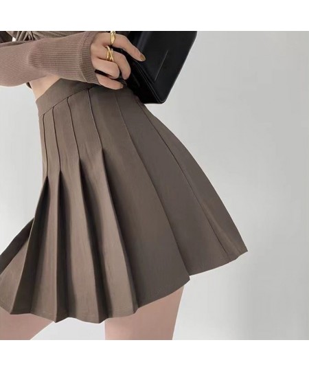 Pleated Skirts Women Spring Summer 2023 Korean Style Solid Color High Waist Mini Skirt Woman Y2K A-Line Student Sundress 3Xl ...