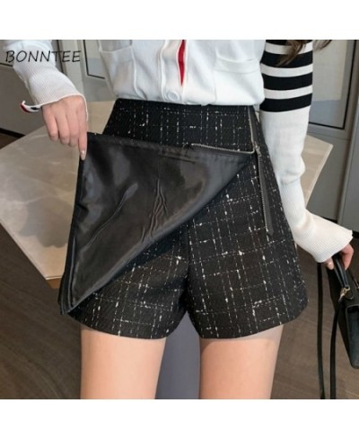 Shorts Women Patchwork High Waist Casual Fashion Abdomen Elegant Female Autumn Korean Style Streetwear All-match Office Lady ...