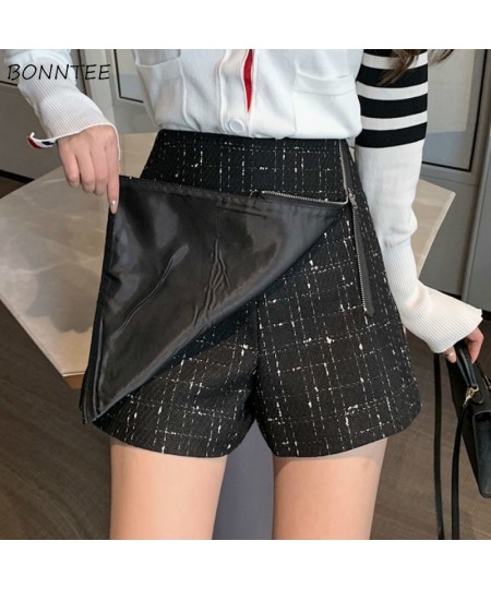 Shorts Women Patchwork High Waist Casual Fashion Abdomen Elegant Female Autumn Korean Style Streetwear All-match Office Lady ...