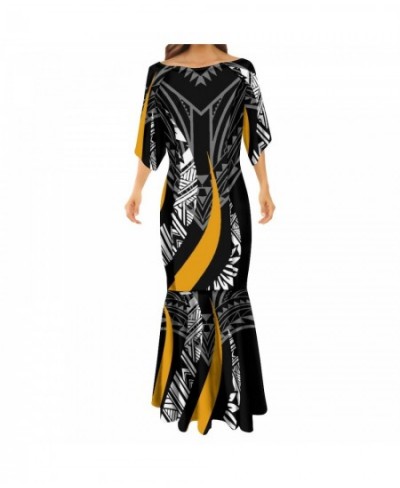 Samoan Puletasi Upscale Low Price Island Mermaid Dress Polynesian Streetwear Stretch Mermaid Dresses $68.64 - Dresses