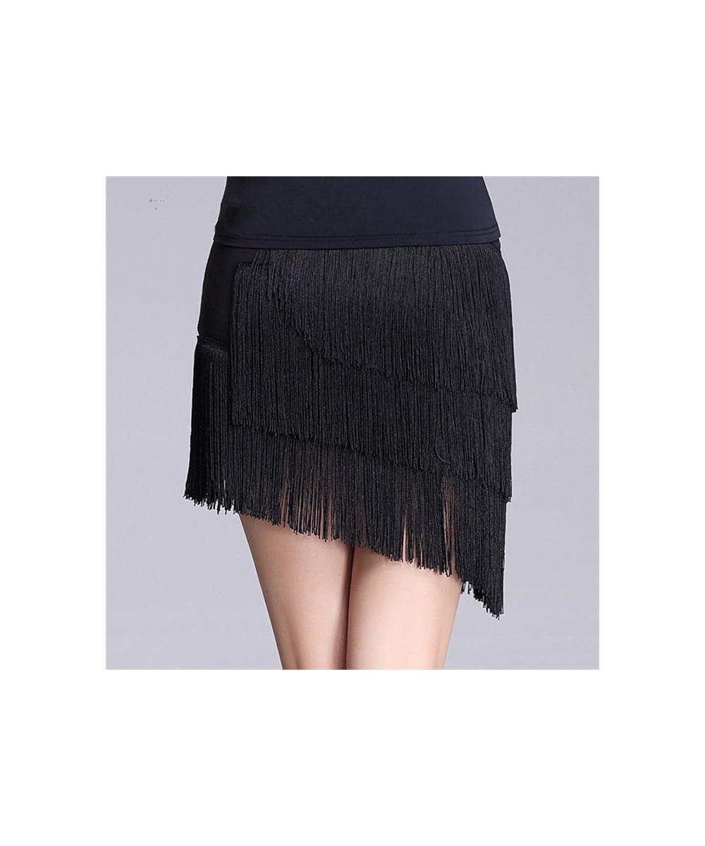 S-4XL Punk Style Black Red Tassel Fringe Women Skirts Casual Summer High Waist Asymmetric Female Mini Skirt $55.85 - Skirts