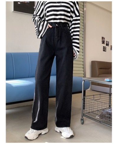 Women's Jeans Street High Waist Pants Light Color Cotton Korean Fashion Loose Jeans Metal Buckle Wide Leg Y2k Female Jeans $4...