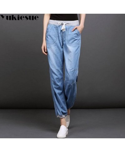 High waist jeans woman loose elastic waist casual soft denim harem pants female jeans women trousers clothe S-4XL jeans femme...