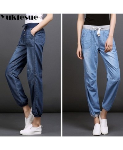 High waist jeans woman loose elastic waist casual soft denim harem pants female jeans women trousers clothe S-4XL jeans femme...