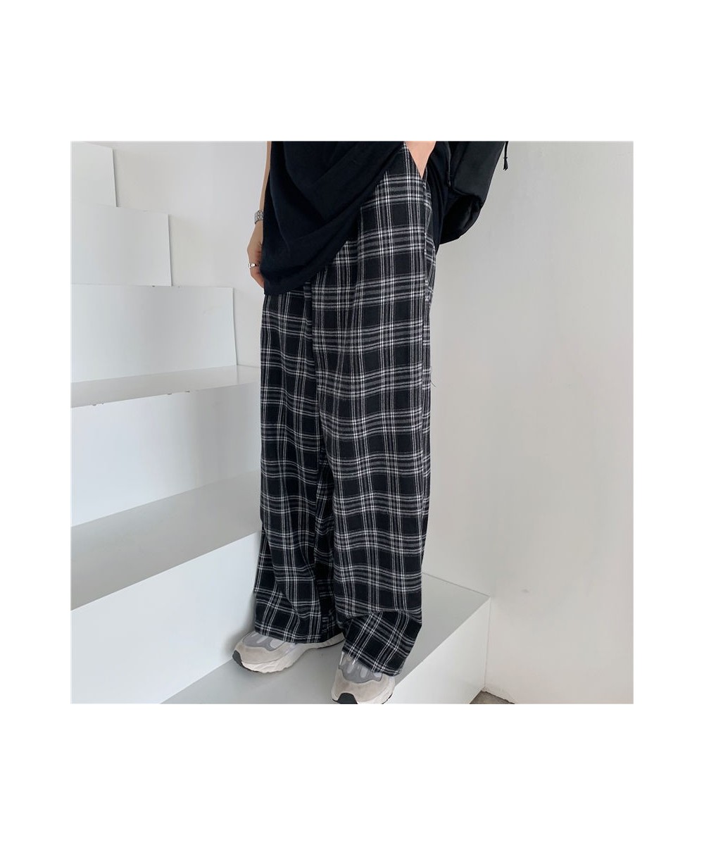 Autumn Women Plaid Pants Casual Oversize Loose Wide Leg Trouser Retro Teens Harajuku Black Hip Hop All Match Streetwear 3XL $...