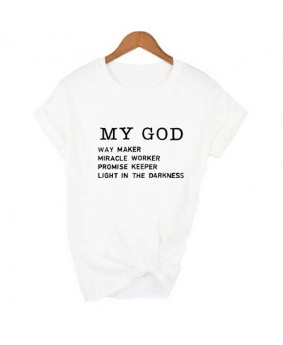 Way Maker Miracle Worker My God T-shirt Christian Women Summer Short Sleeve Woman T-shirt Faith Graphic T-shirt Top Female $2...