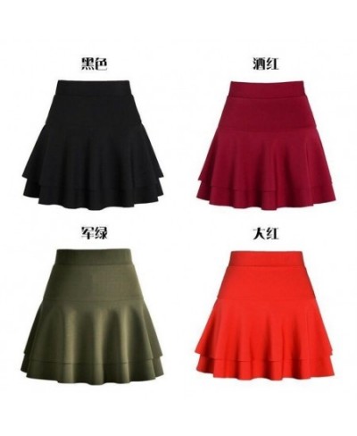 Square dance double cake skirt A-line skirt sailor dance skirt autumn/winter high waist dance wardrobe malfunction-proof red ...