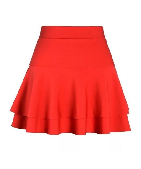 Square dance double cake skirt A-line skirt sailor dance skirt autumn/winter high waist dance wardrobe malfunction-proof red ...