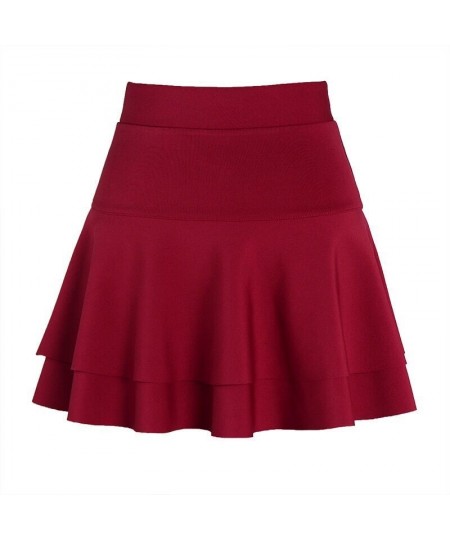 Square dance double cake skirt A-line skirt sailor dance skirt autumn/winter high waist dance wardrobe malfunction-proof red ...