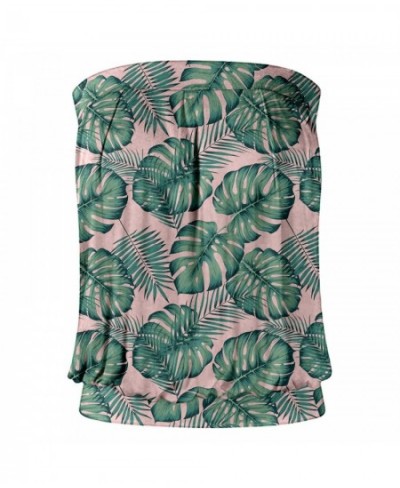 Plant Printed Women Summer Strapless Tanks Draped Casual Tube Top Printed Block Sleeveless Wrap New Style Streetwear Daily $2...