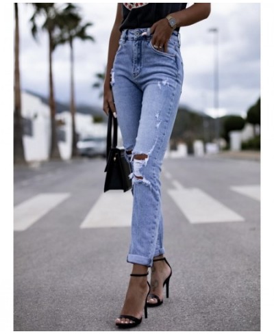 2023 Spring Women's New Jeans Stretchy Broken Straight Tight Hip Fashion Pants Women $41.60 - Jeans