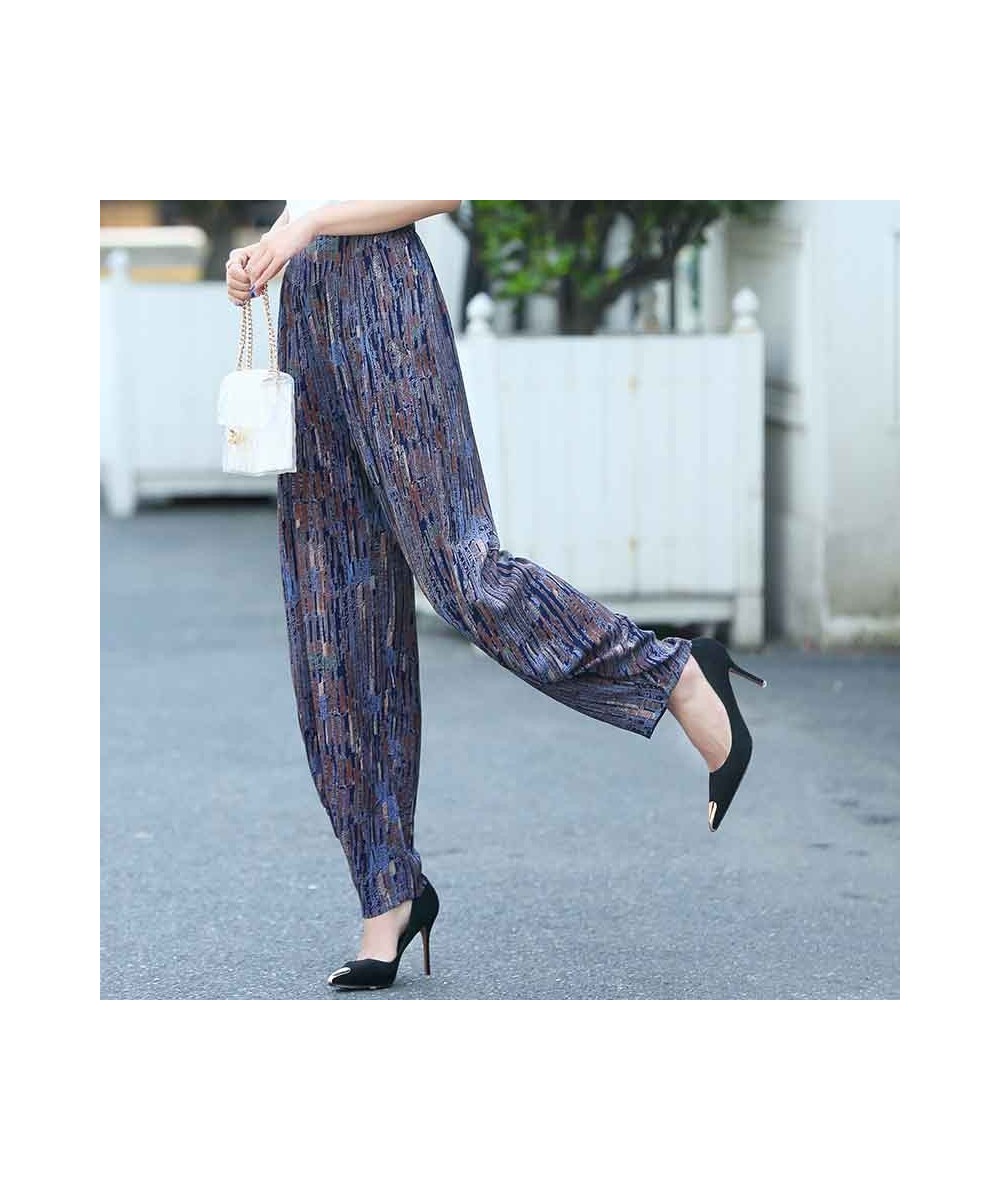 Women Summer Pants 2023 New Style Women Cotton Print Vintage Plaid Elastic Waist Loose Casual Female Trousers $32.24 - Pants ...