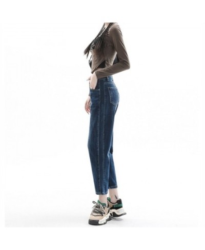 Solid Color High Waist Simple American Women's Haren Jeans Spring And Summer New Casual Fashion Blue-grey Denim Trousers Fema...