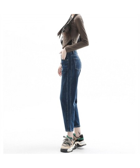 Solid Color High Waist Simple American Women's Haren Jeans Spring And Summer New Casual Fashion Blue-grey Denim Trousers Fema...