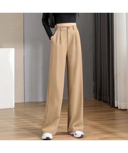 Women Chic Office Wear Straight Pants Vintage High Ladies Trousers Baggy Korean 2023 Spring/Summer/Autumn Wide Leg Female $38...